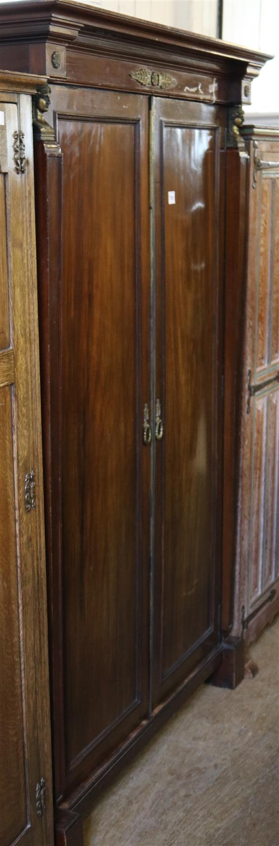Empire style mahogany wardrobe (a.f.)
